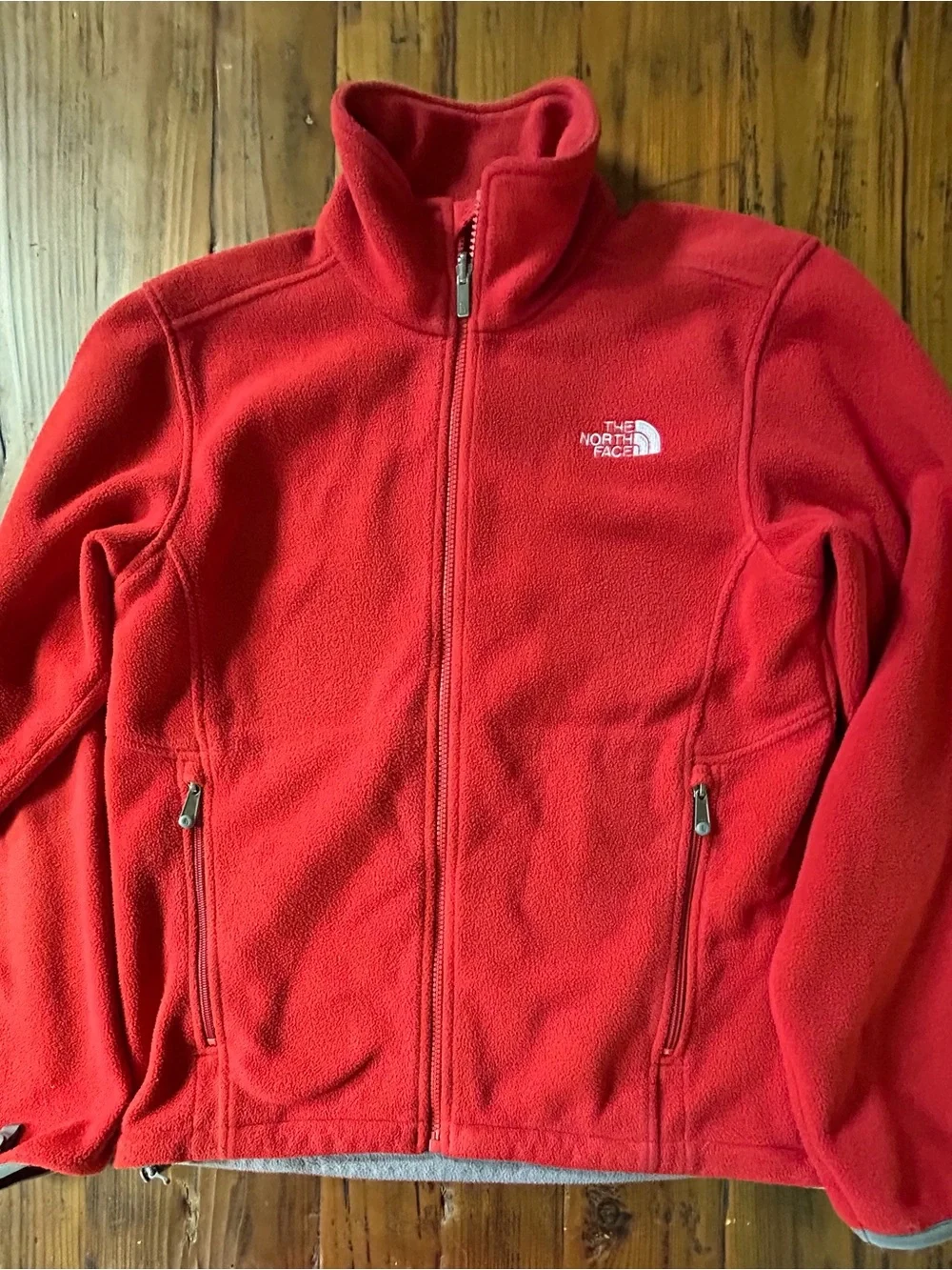 The North Face Bright Red Zip Fleece Jacket